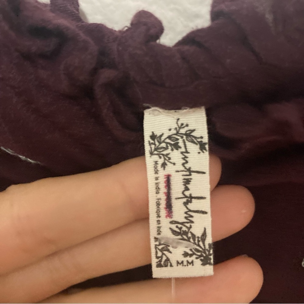 Intimately Free People On A Star Cropped Ruffle Hem Cami Size Medium Plum Purple - Picture 5 of 5